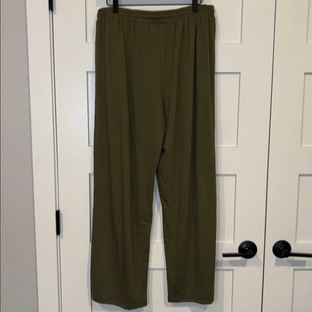 Wide Leg Olive Green Yoga Lounge Pants